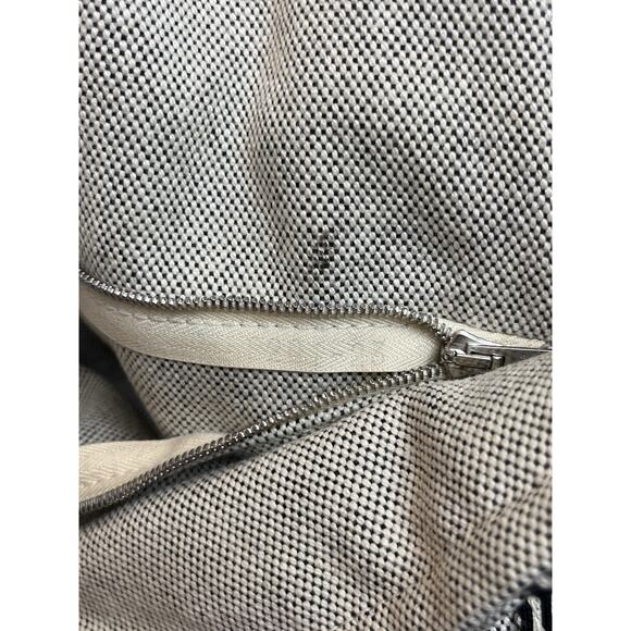 Hermès Fourre-Tout Messenger Bag Gray Cotton Canvas Black Stripe Made in France - Picture 8 of 16